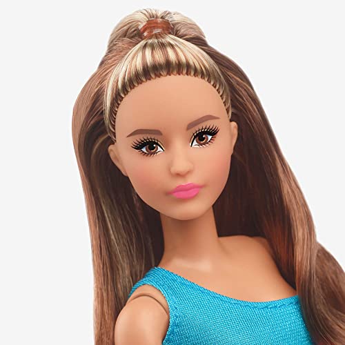 Barbie Looks Doll, Brunette, Color Block One-Shoulder Midi Dress, Style And Pose, Fashion Collectibles, Barbie Signature Looks #TOP2
