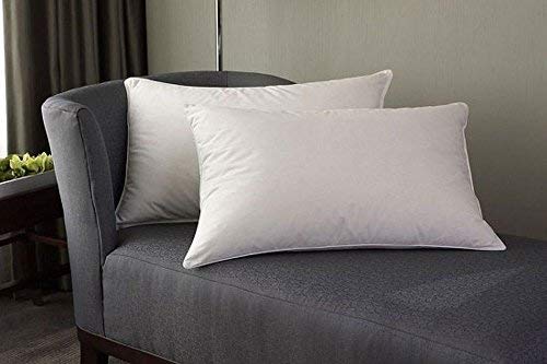 Image of LINENWALAS White Pillows with Pillow Protector, 50 /50 Feather and Goose Down Pillow, Set of 1, Standard Size Pillow (17x27 inch) (70% Feathers - 30% Goose Down)