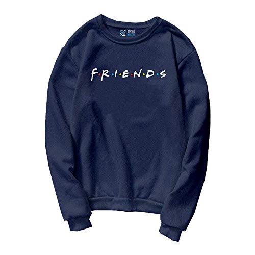 Men's Cotton FRIENDS Round Neck Full Sleeve FRIENDS Printed Sweatshirt Hoodie Winter Warm Sweater