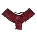 BUKINIE Sexy String Femmes Grande Taille Shorties en Dentelle Culottes Lingerie Erotique Taille Basse String Lacets Dentelle Thong Bikini Bottom Bas de T-Back,S-5XL（Rouge,L）
