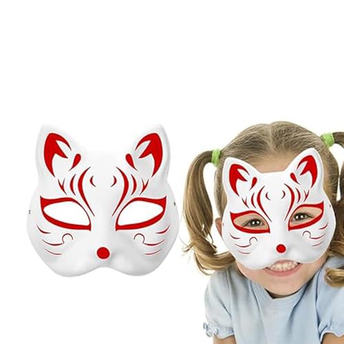 6 Piezas Mascara de Gato, Blanco Therian Máscara, DIY Zorro Máscara Blanca, Máscara De Gato De Halloween, Blanco Máscara Pintada a Mano, Para Juegos De Rol, Carnaval, Fiestas De Máscaras
