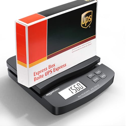 amazon basics digital postal scale ac adapter 65 lb capacity 01 oz readability black