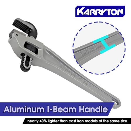 Image of Aluminum Offset Pipe Wrench set,Adjustable Jaw Capacity, Heavy Duty Alum Handle Plumbers Wrench with Drop Forged Steel Jaw(CR-V), Perfect Plumbing Tool Exceed GGG Standard