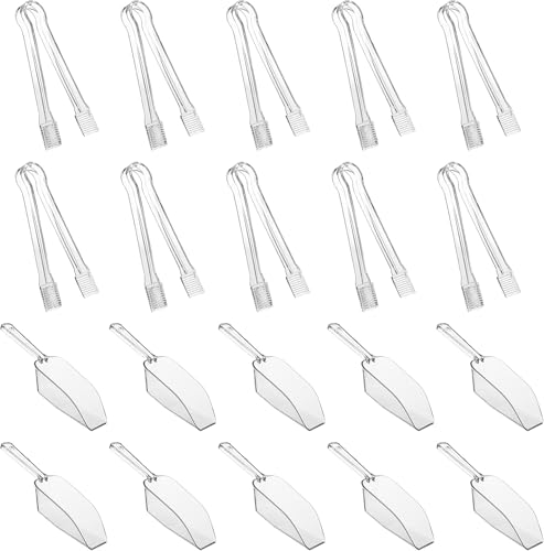 La mejor selección de Pinzas para el hielo los 5 mejores. 49 U Chef 10 Pinzas de Plástico para Servir y 10 Cucharas para Hielo, Mini Pinzas de Cocina, Pinzas de Hielo para Cocina Transparente, Mini Cuchara para Servir en mesa de dulces. (20...