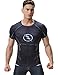 Red Plume Men's Compression Tight Fitness Shirt, Lightning Armor Sports T-shirt (M, Black)