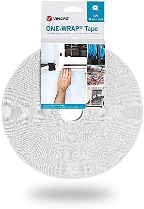 Velcro® Brand ONE-WRAP® Hook and Loop Back to Back Strapping 1cm Wide 25 Metres Roll (Orange)