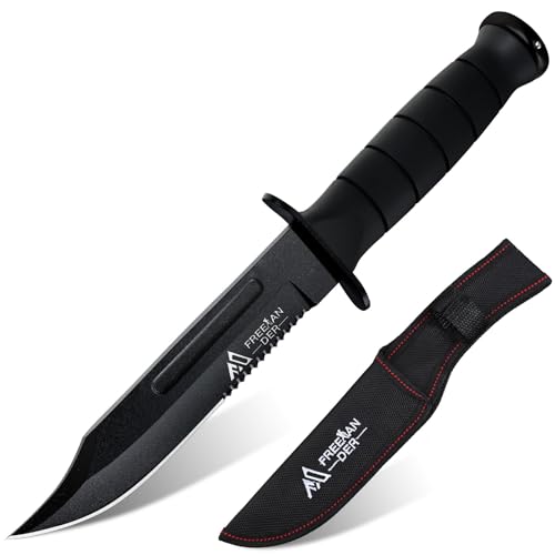 Freelander Outdoor Survival Messer aus 5Cr13 Stahl, Feststehende Camping Messer, Geschenke für Männer