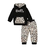 Kids Toddler Baby Girls Clothes Long Sleeve Embroidered Letters Hoodie+ Floral Pants Winter Outfits