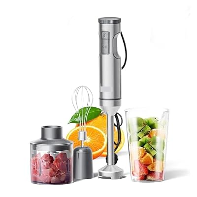 Hand Immersion Blender 4 In 1 Stainless Steel Stick Mixer Whisk