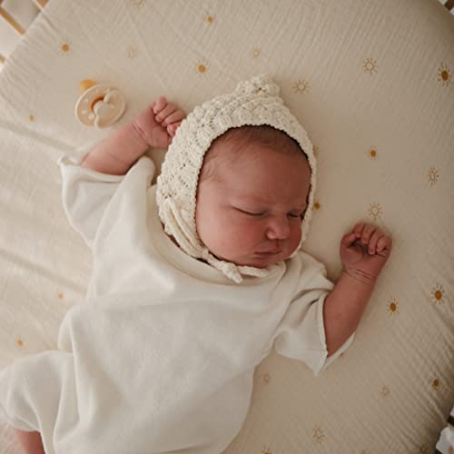 Mushie Extra Soft Muslin Fitted Crib Sheet | 28"X 52" (Sun) #TOP3