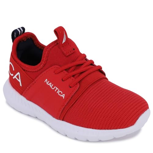 Nautica Kids Boys Lace-Up Fashion Sneaker Breathable Athletic Running Tennis Shoe-Kappil 3 Toddler-Red Tonal-11
