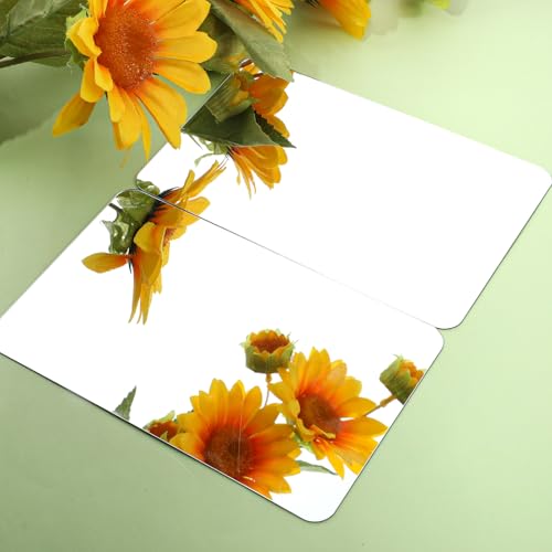 Xthrotsenk 10Pcs Plastic Mirror Sheets 6.3 x 4 Inch Acrylic Mirror Flexible Mirror Tiles Safety Mirror Sheets Non Glass Mirror Sticker Frameless Small Rectangular Mirror Trays Plate - Image 3