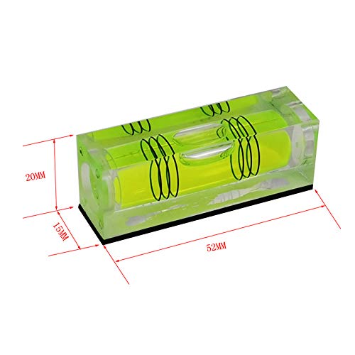 Highprecision Mini Level Bubble Small Horizontal Bubble Three Line Horizontal Pearl Level Magnetometer (52 * 20 * 15Mm Green Magnetism 2Pcs) #TOP2