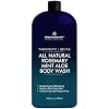 First Botany ALL Natural Body Wash Fights Body Odor Athletes Foot Jock Itch Nail Issues Dandruff Acne Eczema Shower Gel for Women Men Skin Cleanser 16 fl oz Rosemary Mint