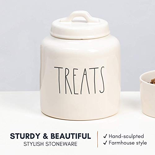 Rae Dunn Cat-Treat Or Dog-Treat Jar, Ceramic Jar And Lid Set For Pet Treat Or Food Storage, Cute Cookie Jar For Dog Or Cat Treats #TOP3