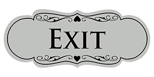 Panneau de signalisation de sortie 3-1/2" x 9" gris clair pour marquage mural