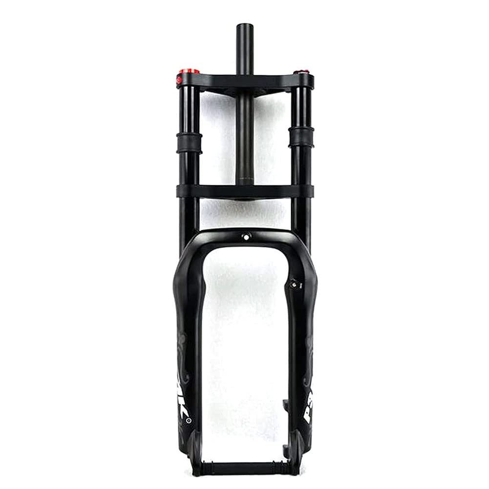 WIQUYBML 20"*4.0" Suspension Forks Double Shoulder Fat Bike Fork Snow MTB Beach Air Forkes Travel 100mm 1-1/8" Front Disc Brake QR Magnesium + Aluminum Alloy 2120g