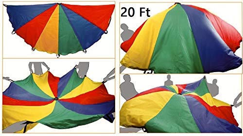 Cintz Play Parachute 20 Feet with 20 Handles Tent Children Birthday Party Games - Thumbnail 5