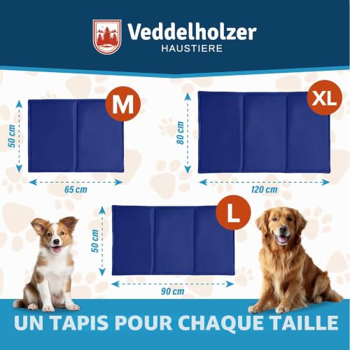 Veddelholzer Tapis rafraîchissant (M) pour chien extra épais et auto-refroidissant sans électricité, parfait pour l'été et les voyages pour chiens de petite, moyenne et grande taille, pliable et – vue 3