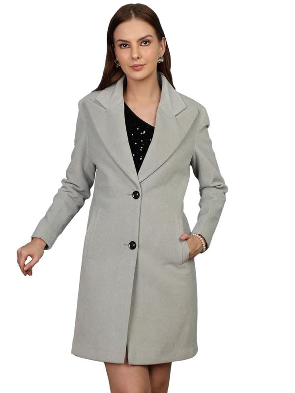Image of PLAGG Women's Notched Lapel Long Overcoat
