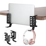 FEIKU Laptop Stand,No Drill Desktop Mount,Hanging Holder for Desk Side,Organization for Laptops/Book/Keyboards/Headphone/Backpack Black