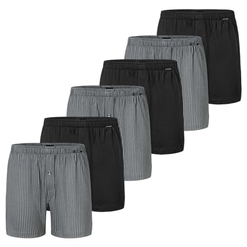 Schiesser - Singel-Jersey - Boxershorts - 6er Pack (7 Schwarz/grau)