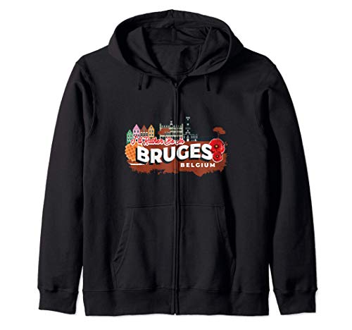 I'd Rather Be In Bruges Belgium Vintage Souvenir Zip Hoodie