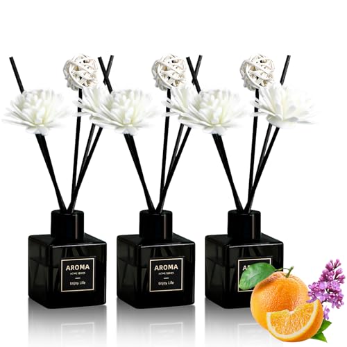 3 Pack Reed Diffuser Set,Reed Essential Oil Diffuser with Diffuser Stick,5oz (150ml) x 3,Long Lasting Home Fragrance,Reed Diffuser for Bedroom Bathroom Home Decor (Ocean Flower)
