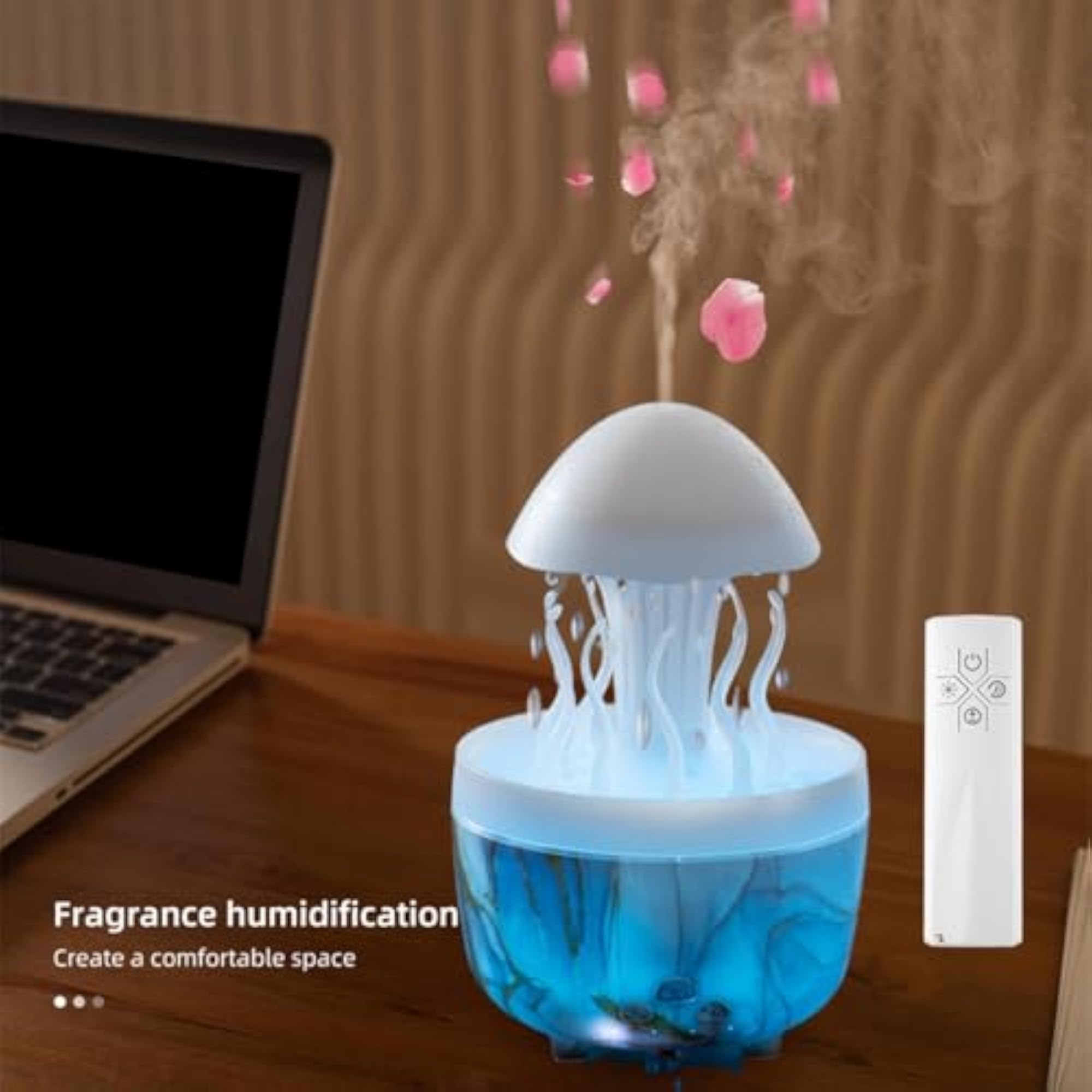 Small Humidifier with Changing Colors, Marble Pattern