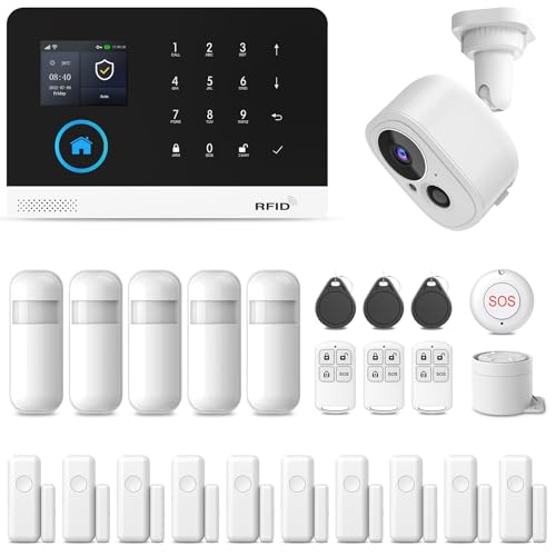 PGST Alarmanlage, WiFi (2.4G)/GSM Smart Alarm System mit fürs Home...
