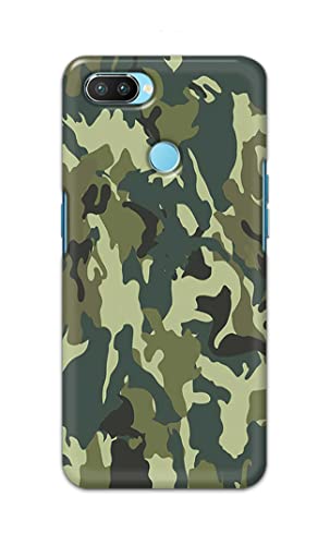 Image of Printed Hard Back Cover Case for Realme 2 Pro Back Cover (Green Army Camouflage) -1803