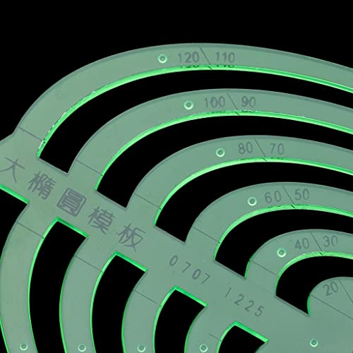 Plastic Drafting Drawing Tool Ruler Geometric Template For Students Green, Large Oval #TOP4