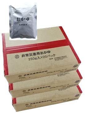 無添加 災害備蓄用おかゆ (250g×20p入り)×3ケースセット★宅配便★◆賞味期限が常温で5年間ある備蓄に便利なおかゆです。 ◆温めずにそのままでもお召し上がりいただけます。 【お召し上がり方】 ●温めずにそのままでもお召し上がりいただけます。 ★原材