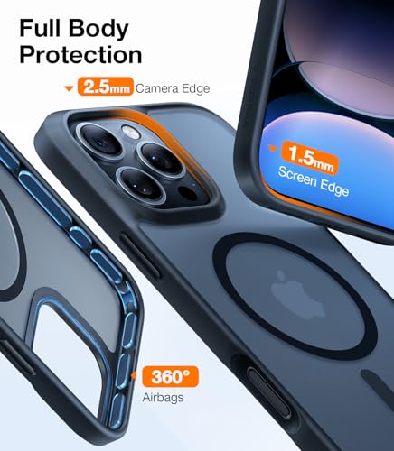 TORRAS for iPhone 16 Pro Max case with MagSafe, 12FT Military Grade Shockproof, Slim Thin but Sturdy, Velvety Touch & Anti-Slip Texture, Magnetic Protective for iPhone 16 Pro Max Case Black TORRAS for iPhone 16 Pro Max case with MagSafe, 12FT Military Grade Shockproof, Slim Thin but Sturdy, Velvety Touch & Anti-Slip Texture, Magnetic Protective for iPhone 16 Pro Max Case Black