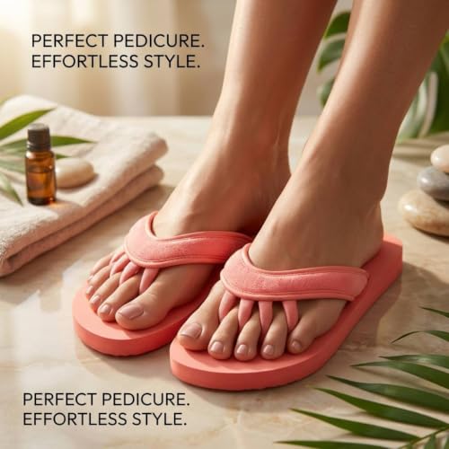 Image of Pedi Couture Pedicure Sandals with Built In Toe Separators for Women - Comfortable Spa Style Flip Flops for Home, Salon, Yoga & Gym Use