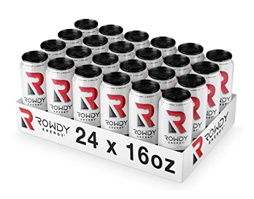 Rowdy Energy Drink, Natural Caffeine, Electrolytes | Hydration, Workout Performance, Focus, Recovery | B Vitamins And Keto-Friendly (24 Pack) (Cherry Limeade) #TOP2