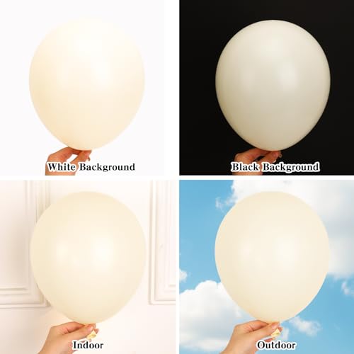 Image of RUBFAC 135pcs Ivory White Balloons Different Sizes 18 12 10 5 Inch Latex Balloon Garland Arch for Party Decoration Birthday Gender Reveal Wedding Anniversary Baby Shower Party Supplies