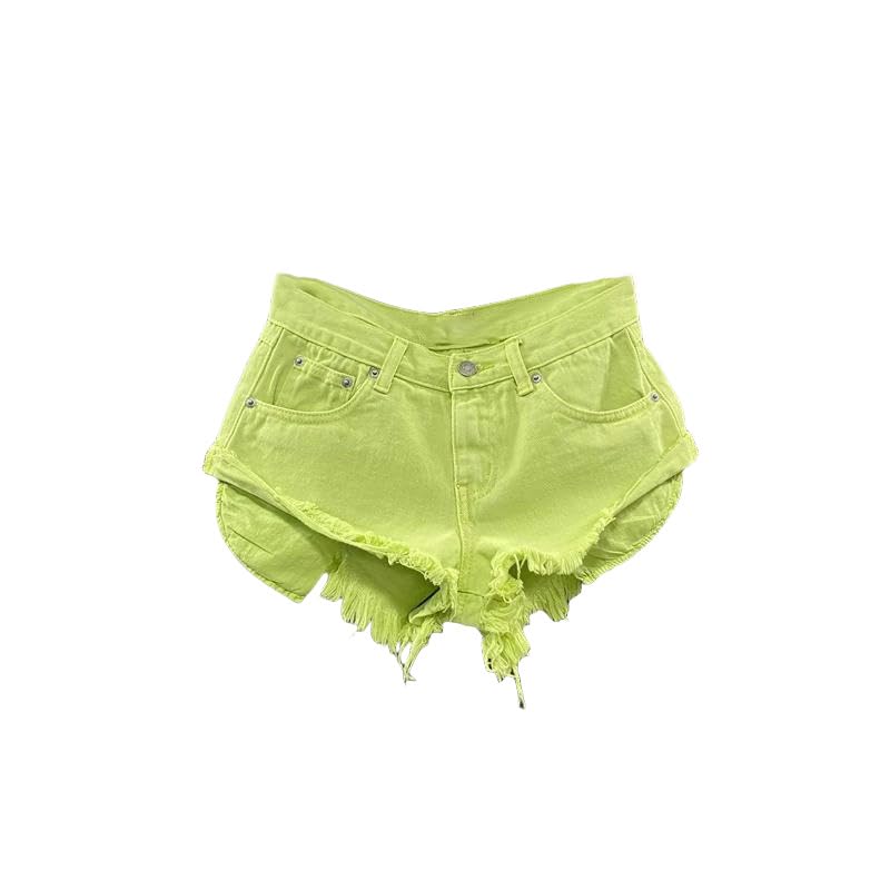 Short en jean coréen à poches ouvertes et coupe trapèze évasée