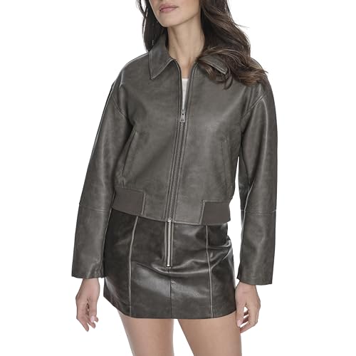 Image of Levi's Women's Faux Leather Bomber With Laydown Collar