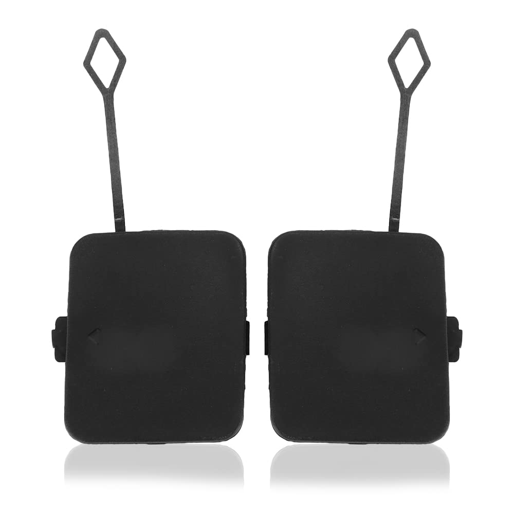 Akozon Tappo Gancio Traino, 2 Pezzi Tappo di Copertura Gancio di Traino Paraurti Posteriore Sinistro e Destro 51127272415 Sostituzione Quadrata ABS Nera per X3 F25 2011‑2014