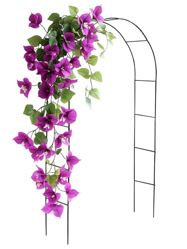 DIVCHI Black Metal Garden Arbour Arch Steel Frame Garden Arch for Climbing Plants Roses