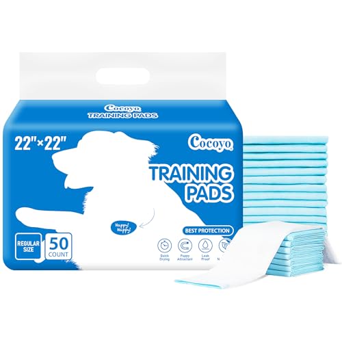 COCOYO Best Value 22'x22' Dog Training Pads 50 Count | Dog Pee Pads | Super Absorbent...