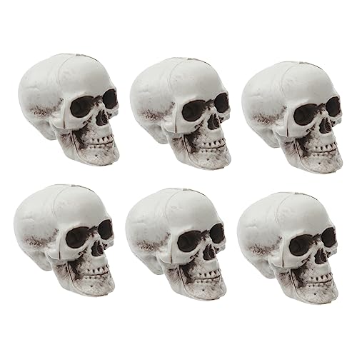 Calaveras negras de Halloween RLKHXBS con dise&ntilde;o realista de cr&aacute;neo humano en miniatura