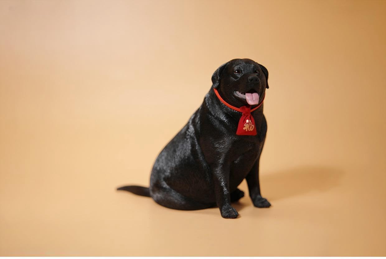 1:6 Scale Labrador Retriever Model Resin Pet Animal Figure Fat Cute Dog Collector Realistic Scene Decor Gift for Adult (139A)