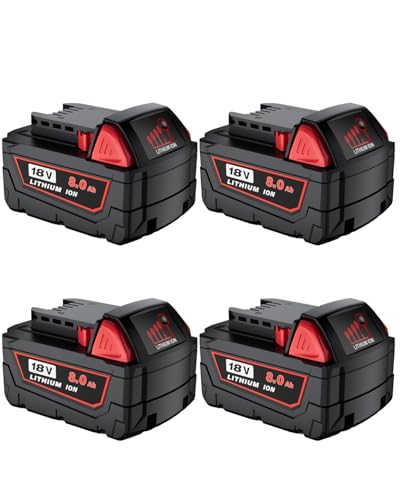 Image of 4Pack 18V 8.0Ah Replacement for Milwaukee M-18 Battery