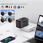 X-STAR Convertisseur de tension Canada vers l'Europe,220V à 110V Convertisseur d'alimentation de prise pour séchoir à cheveux,CA US à l ' Europe UK AU À vous 200 Pays.