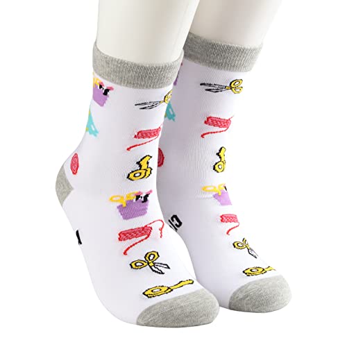 MBMSO 2 Pairs I'd Rather be Crafting Socks Crafty Gifts for Women Funny Crafting Gifts for Crafting Lover Crafter Gifts Socks3
