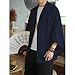 HZCX FASHION Men's Kimono Cardigan Lightweight Jackets Linen Haori Samurai Robe(Navy,L)