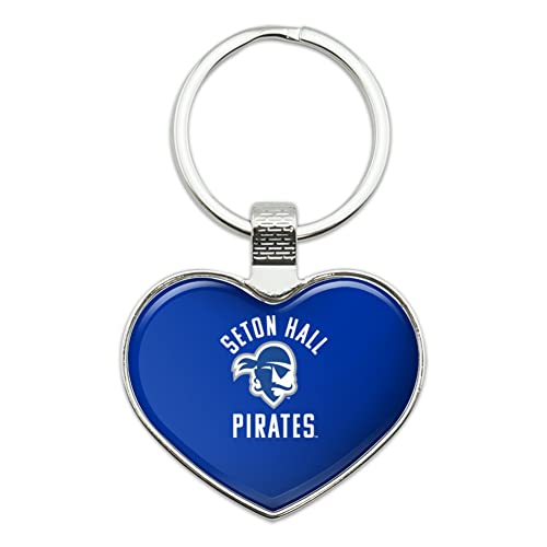 Seton Hall Pirates Keychain Heart Love Metal Key Chain Ring