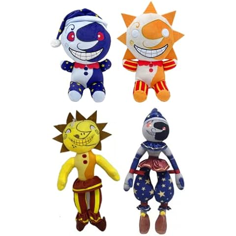 4pcs Sundrop and Moondrop Plushies, Sun and Moon Plush,Sun and Moon FNAF for Fans Birthday Gift Cover